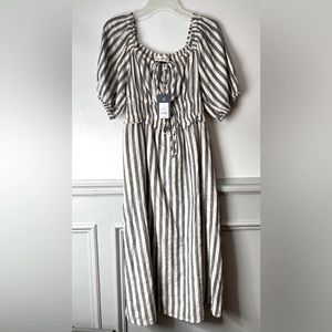 Cream Stripe Dress from Universal Thread.  Perfect for late Spring and Summer.